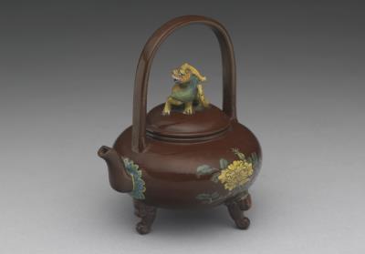 图片[2]-Yixing loop-handled teapot in painted enamels, Qing dynasty, Kangxi reign (1662-1722)-China Archive